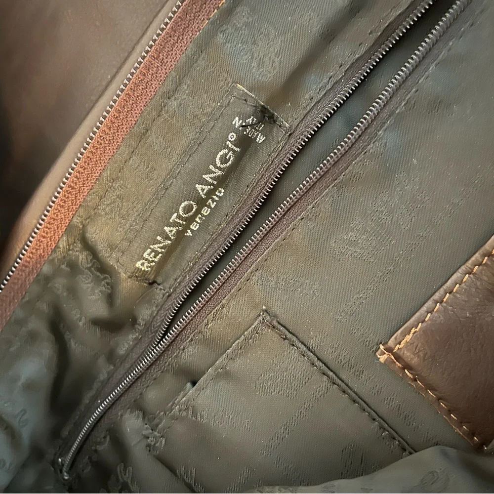 Renato Angi Brown Leather shoulder bag